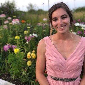 Pink Beaded Bridesmaid/Prom/Formal Dress